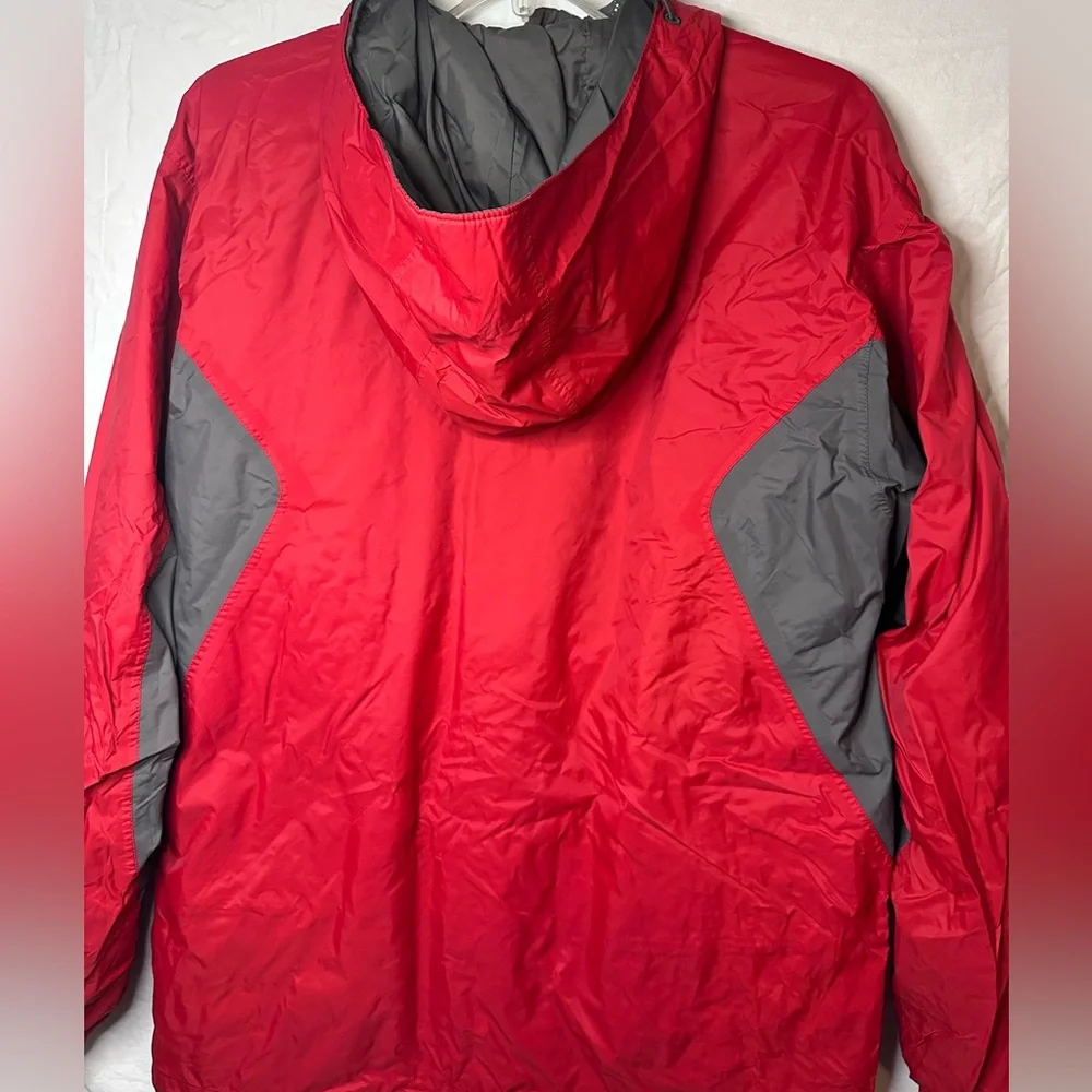 Columbia Sportswear Men’s M Red Gray Hooded Jacket Outdoor Rain Shell